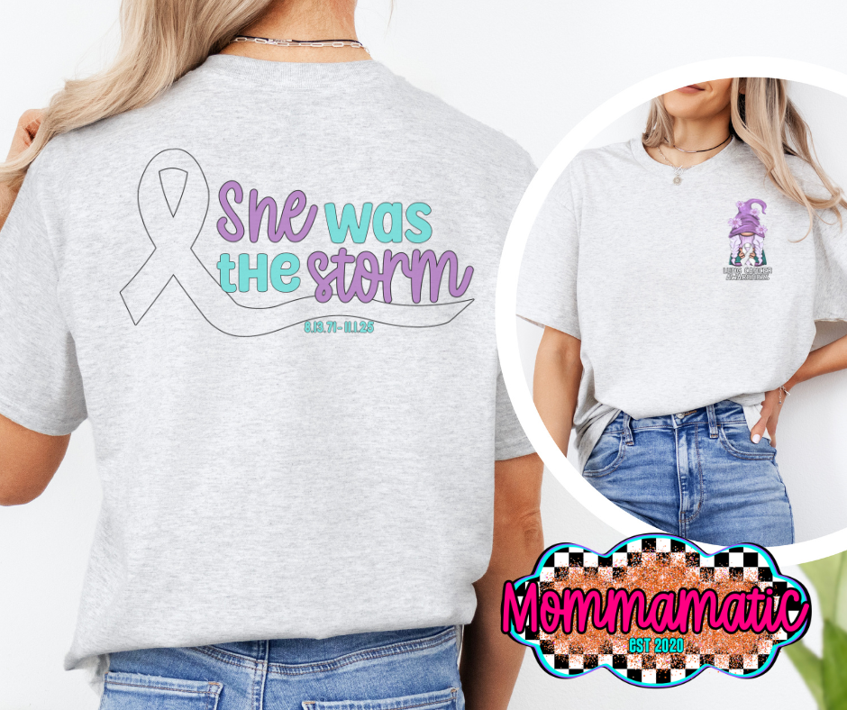 She Was The Storm Ribbon Tee