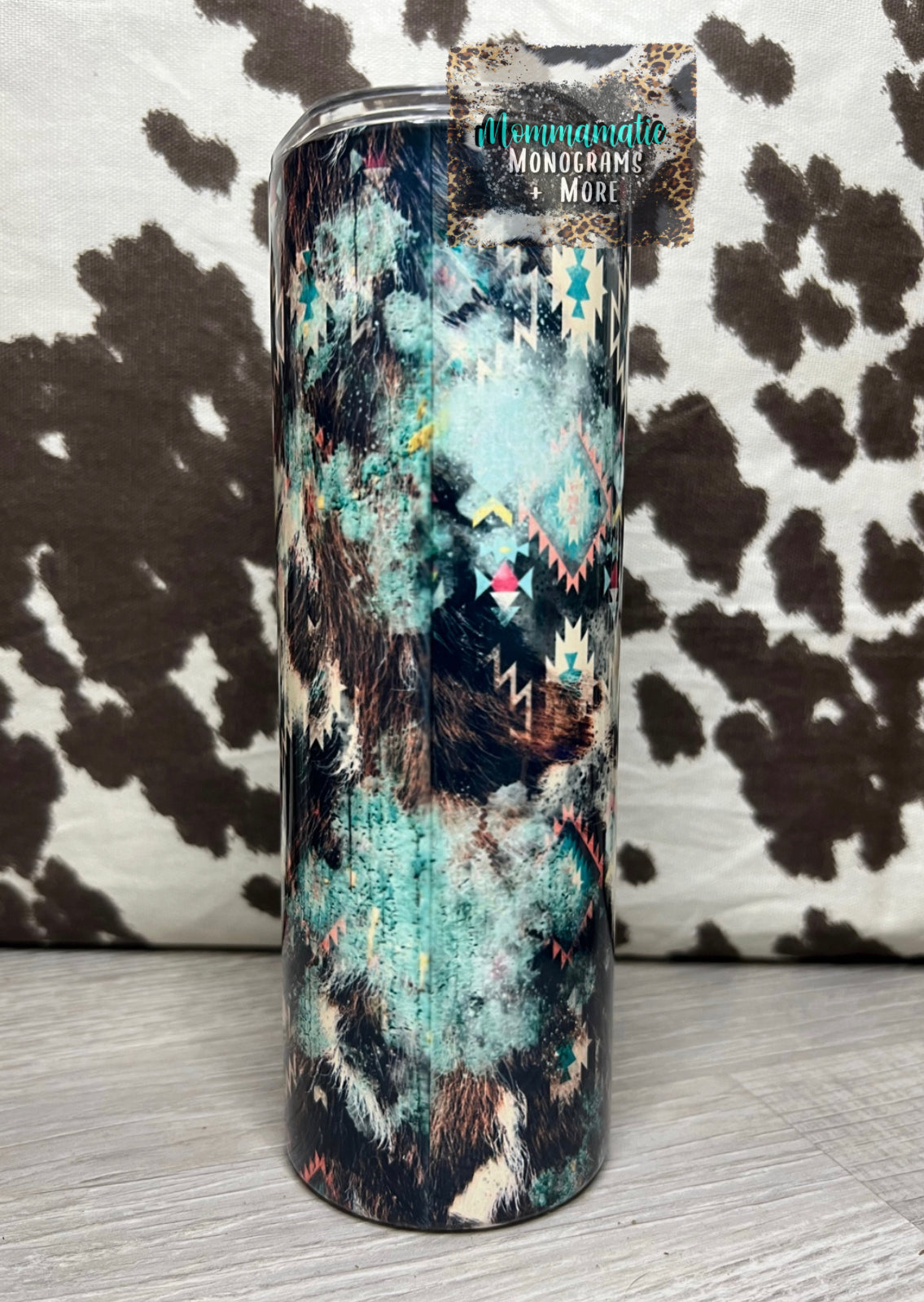 Cowhide + Aztec Mama Tumbler
