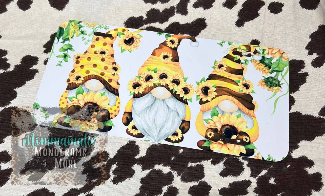 Sunflower Gnome License Plate