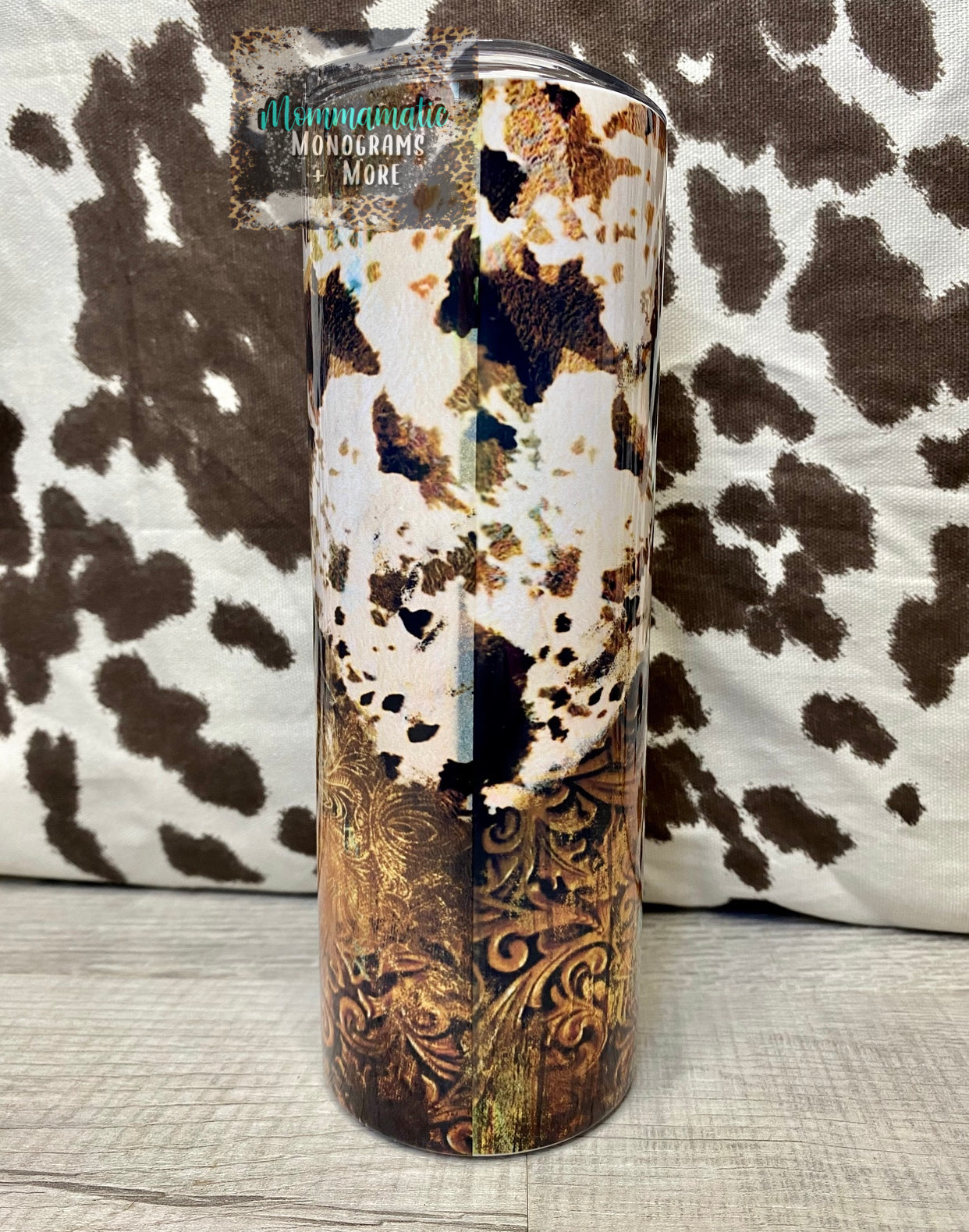 Bull + Tooled Leather Tumbler