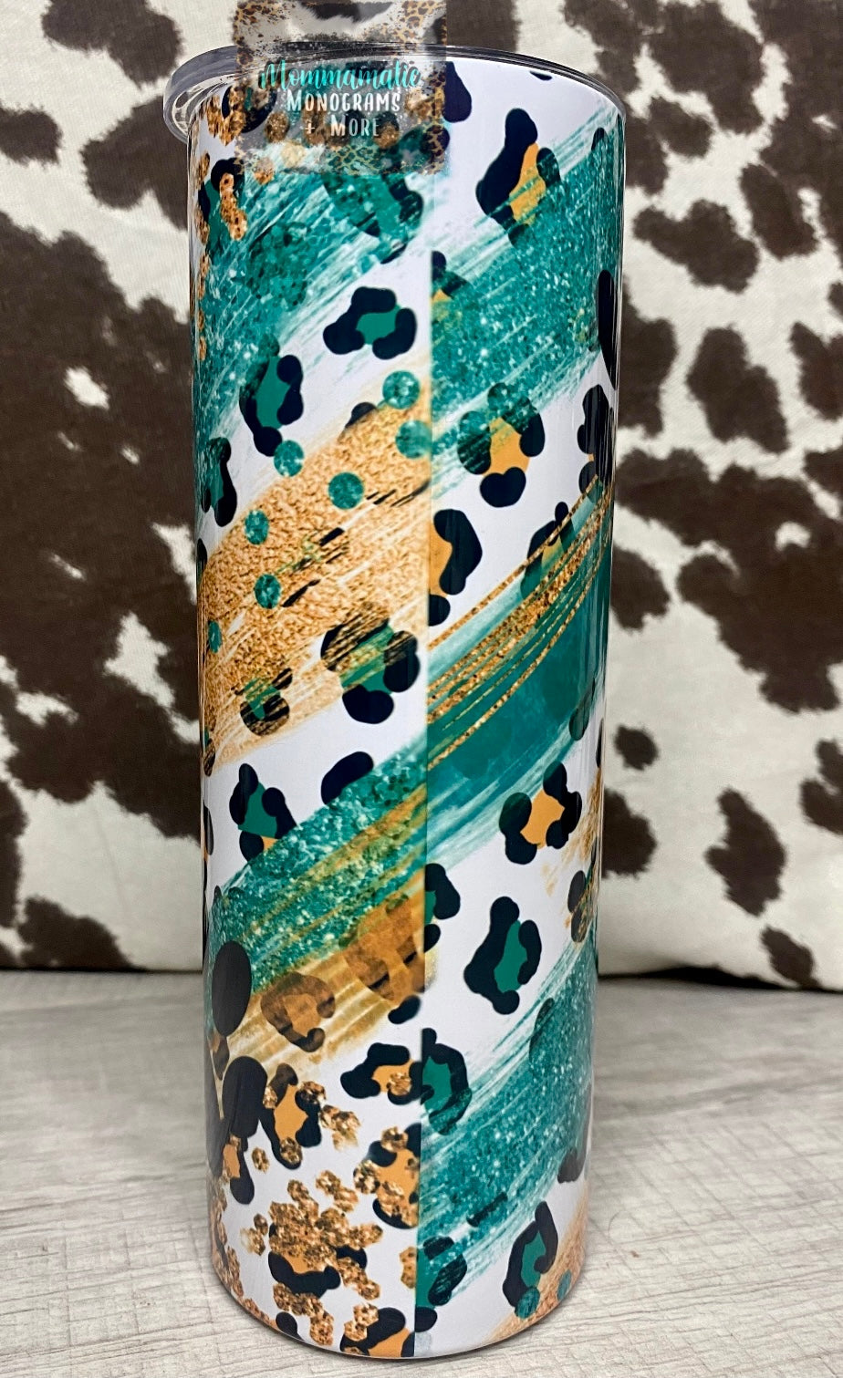 Dog Mom Glitter + Cheetah Tumbler