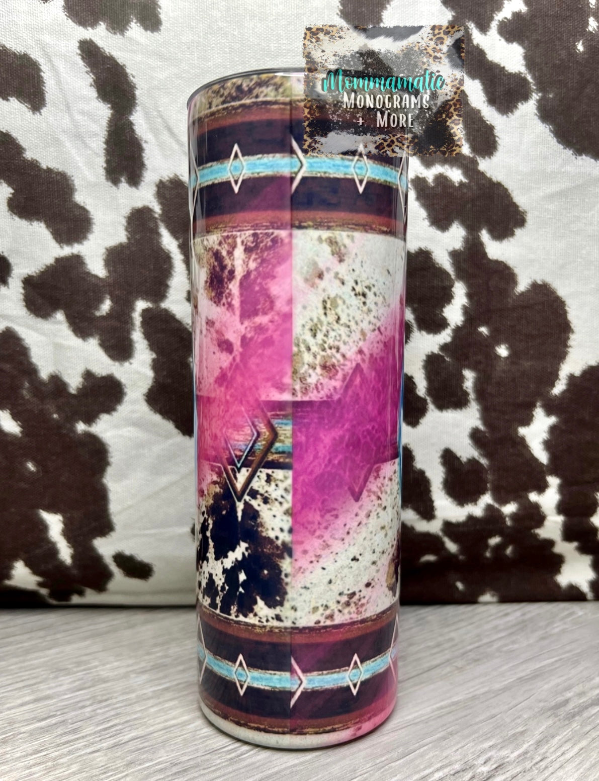 Neon Cowhide Mama Tumbler