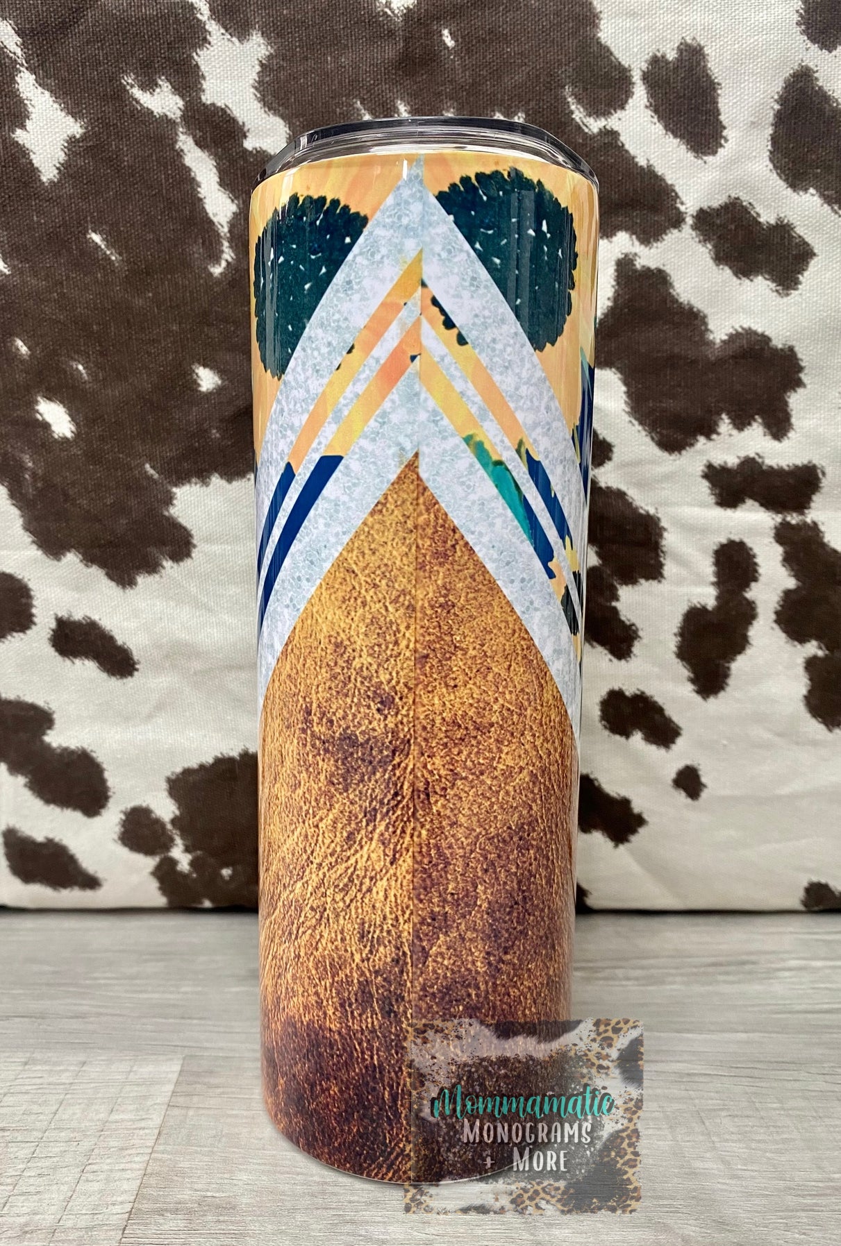 Sunflower + Leather Tumbler