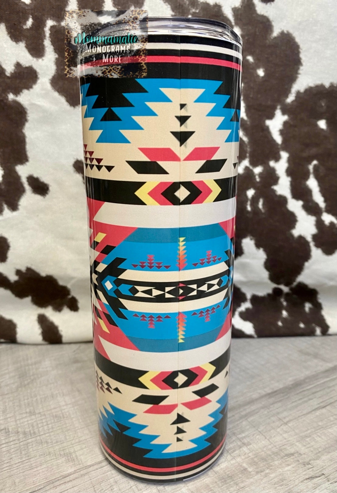 Cowhide + Aztec Mama Tumbler