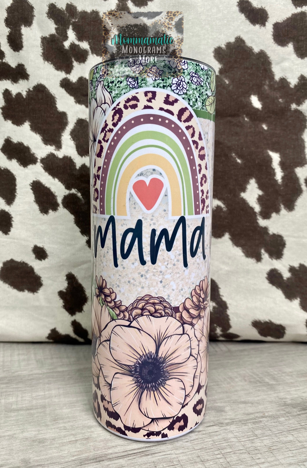 Floral Rainbow Mama Tumbler