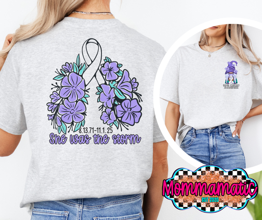 She Was The Storm Floral Tee