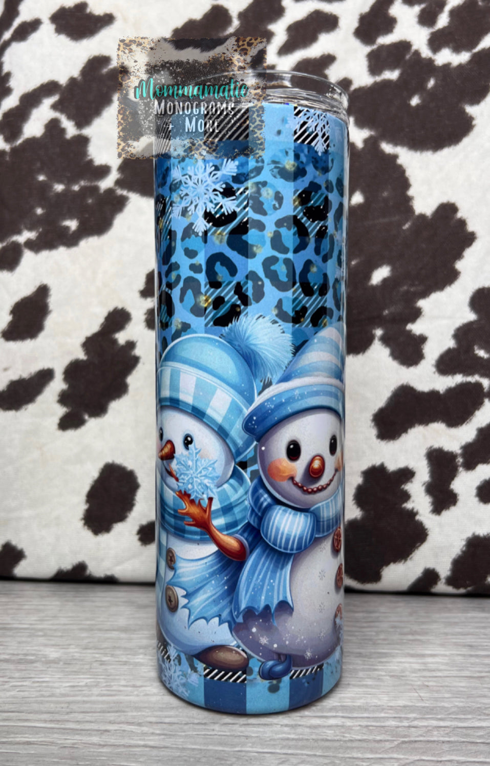 Blue Snowman Tumbler