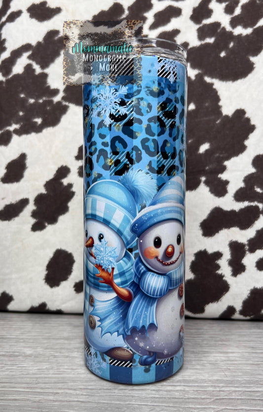 Blue Snowman Tumbler