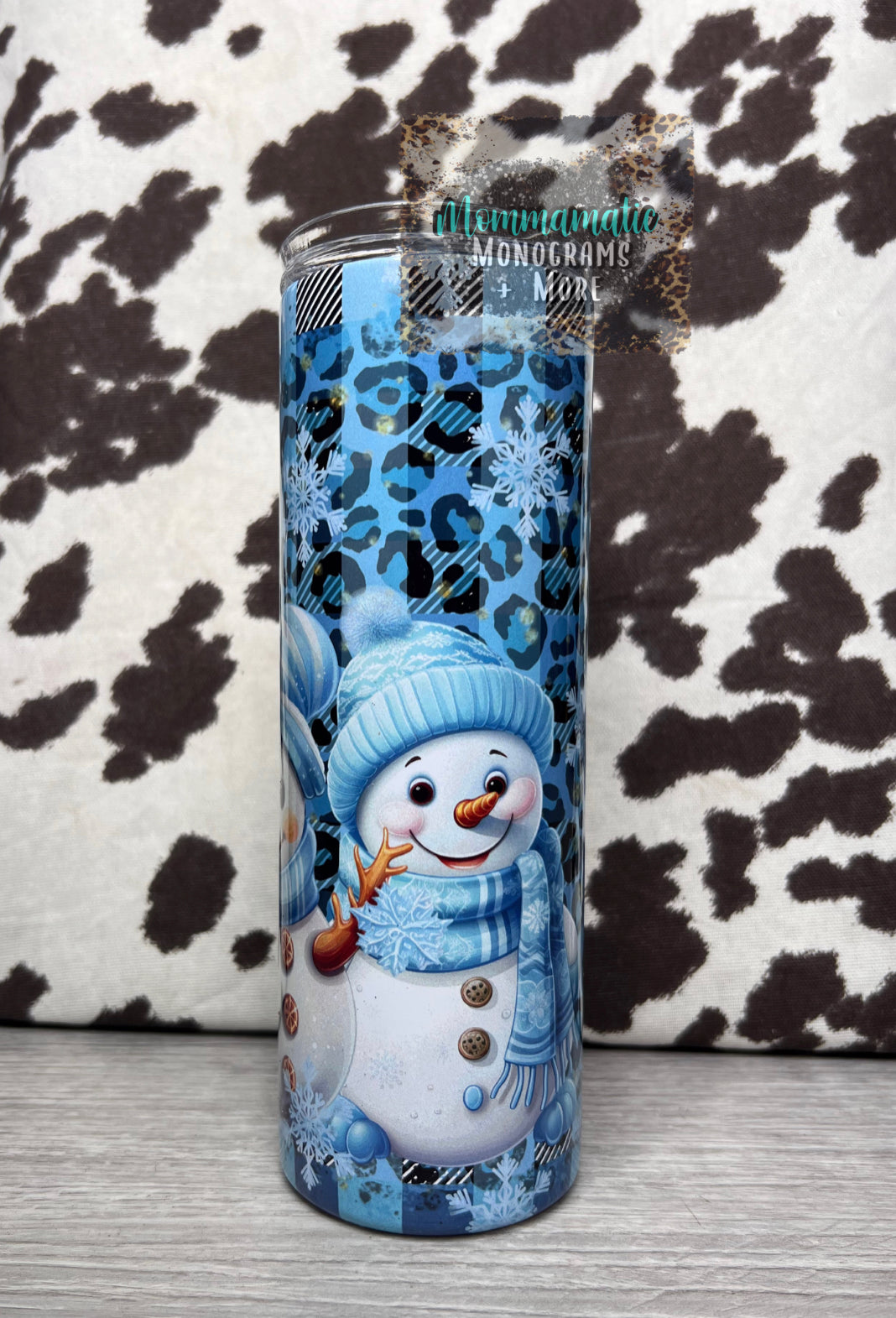 Blue Snowman Tumbler