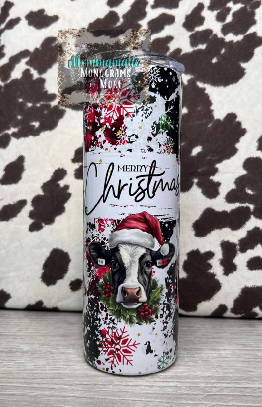 Merry Christmas - Cow Version Tumbler