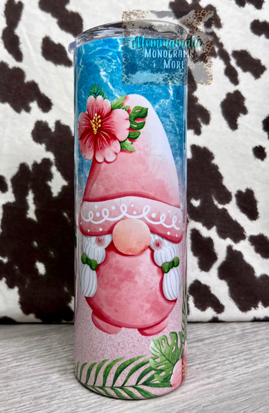 Beach / Flamingo Gnomes Tumbler
