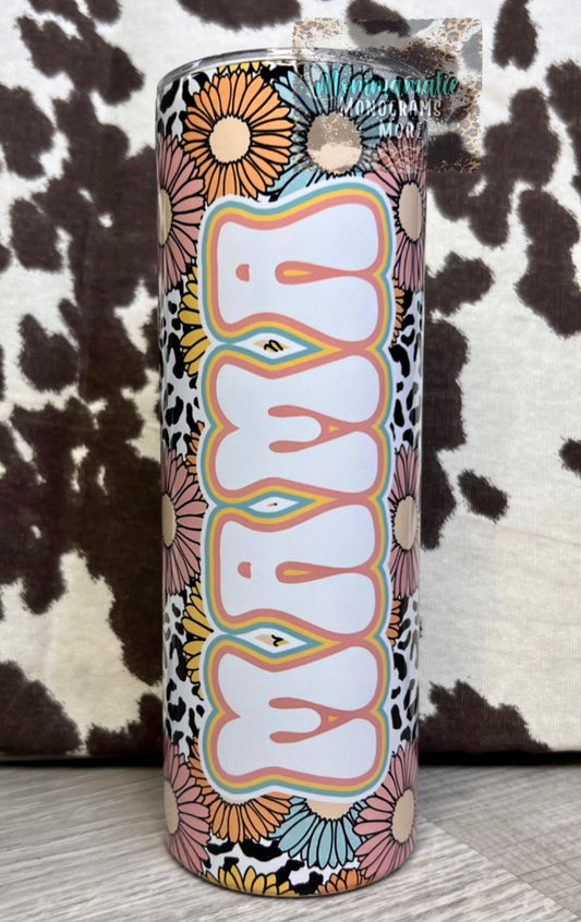 Retro Floral Mama Tumbler