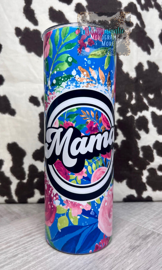 Circle Floral Mama Tumbler