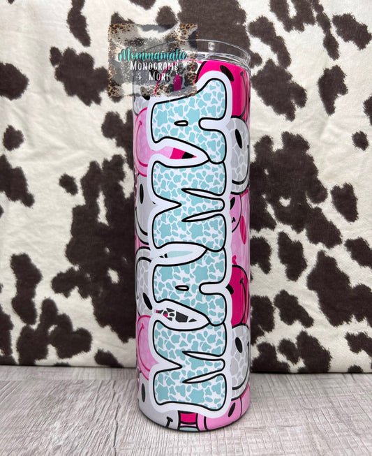 Hot Pink Mama Smiley Tumbler