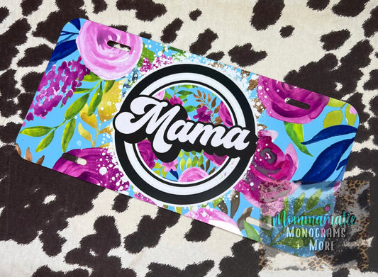 Floral Mama License Plate