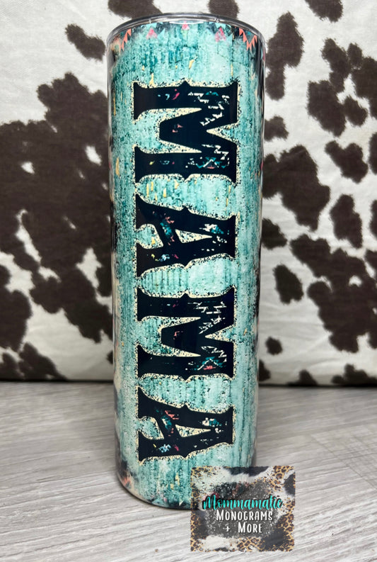 Cowhide + Aztec Mama Tumbler