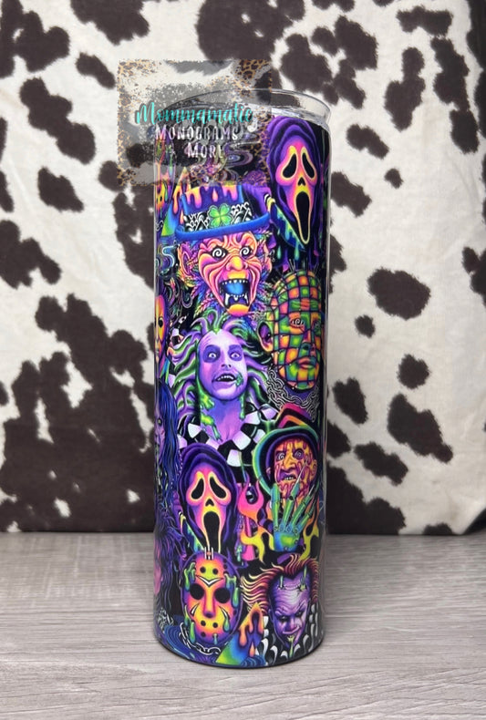 Neon Horror Tumbler