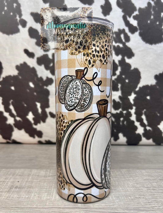 Plaid Pumpkin Tumbler