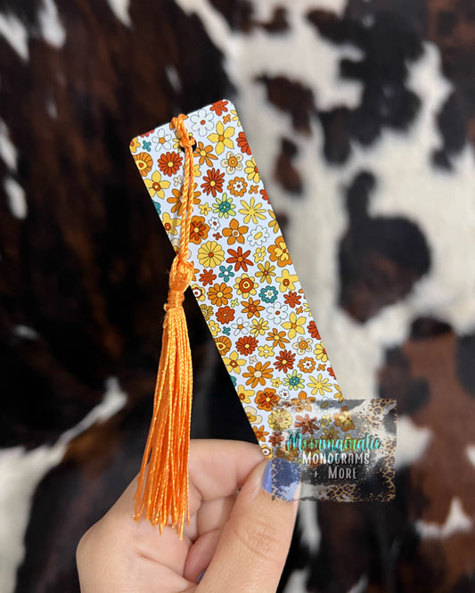 Rust Floral Bookmark