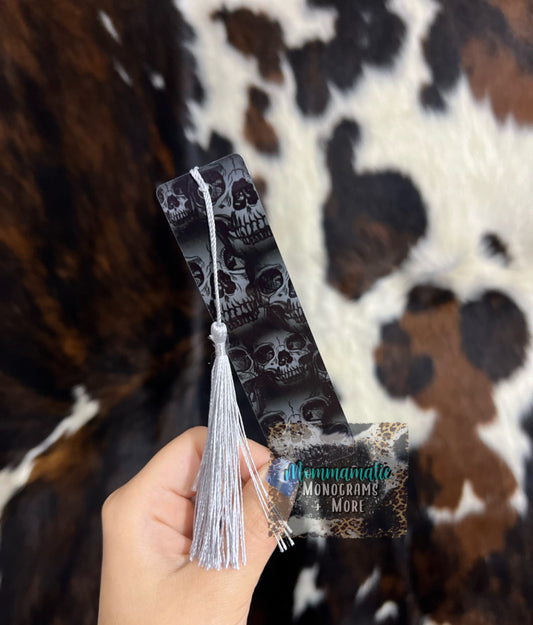 Black + Grey Skulls Bookmark