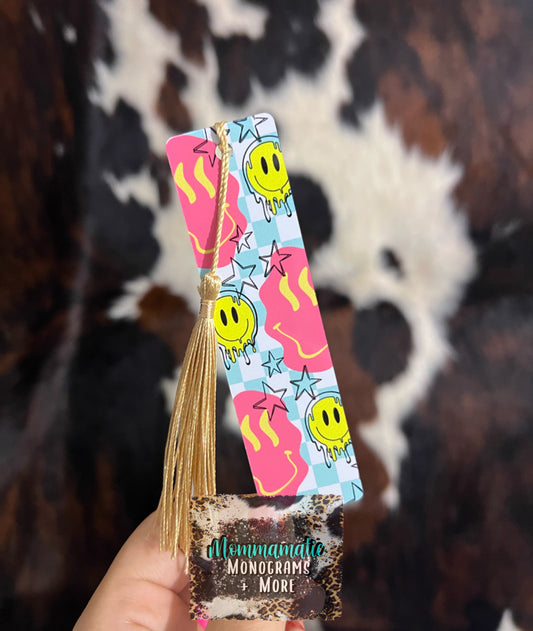 Bright Happy + Checkered Bookmark