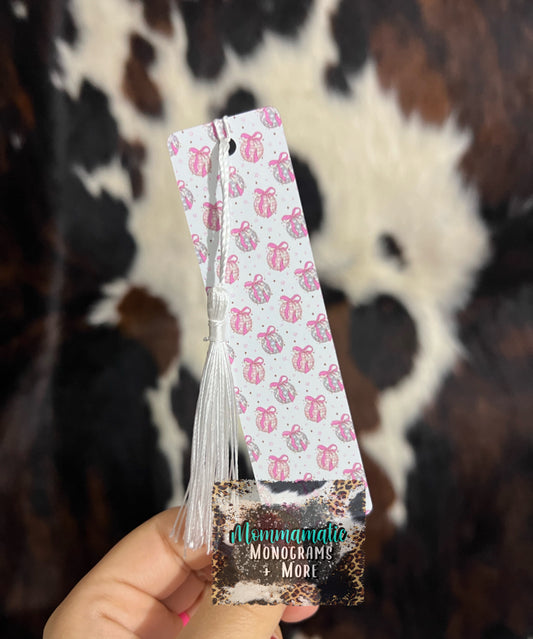 Pink Bow Disco Bookmark