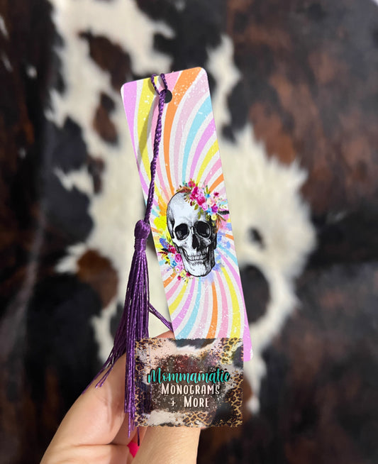 Swirly Skull Bookmark