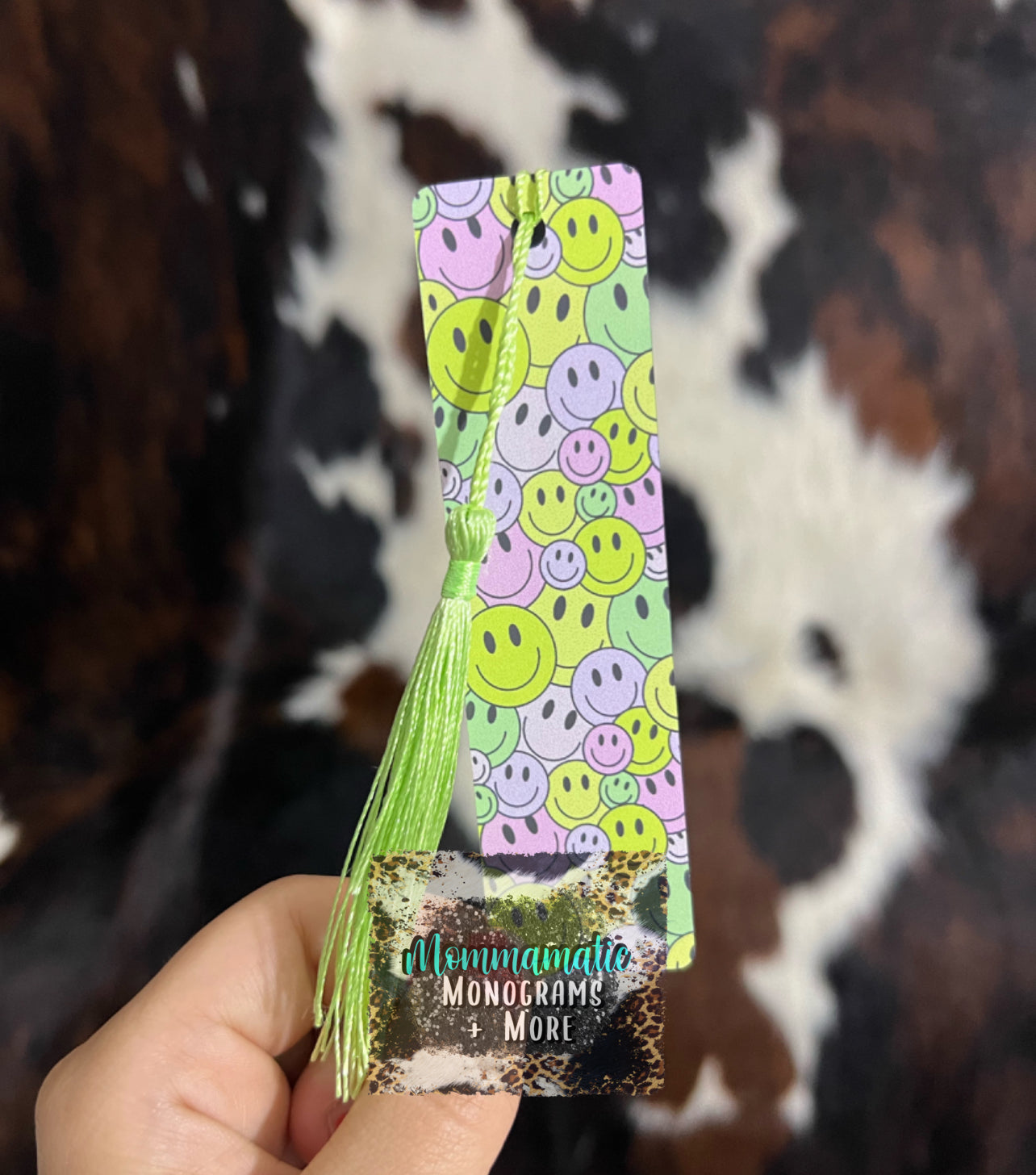 Green Happy Bookmark