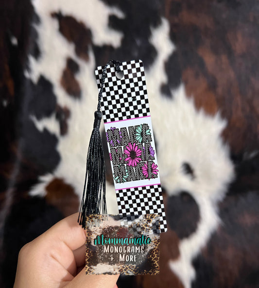 Checkered Mama Bookmark - Black + White
