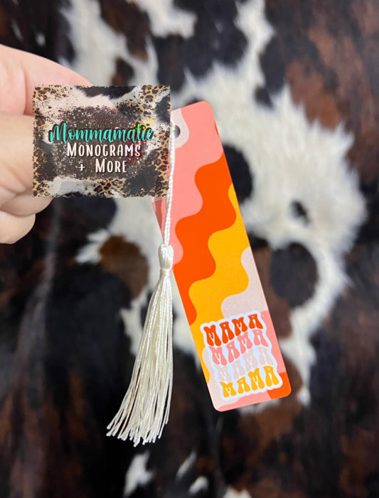 Orange Retro Mama Bookmark