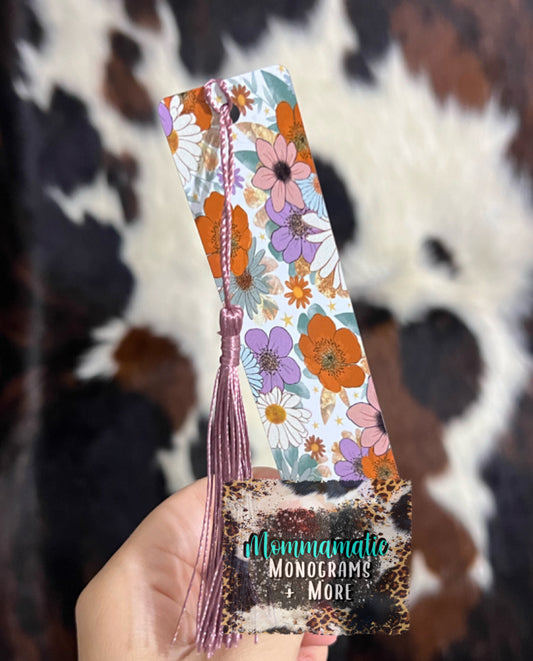 Rustic Retro Floral Bookmark