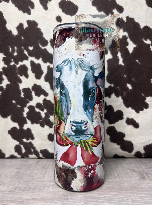 Cow Print Christmas Tumbler