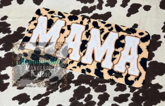 Cheetah Mama License Plate