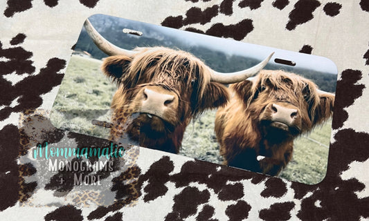 Highland Cow License Plate