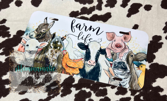Farm Life License Plate