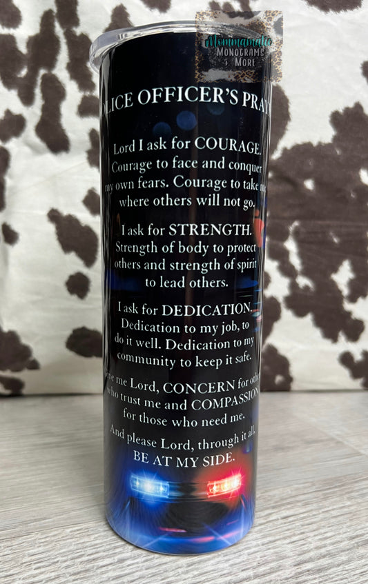 Police Officer's Prayer Tumbler