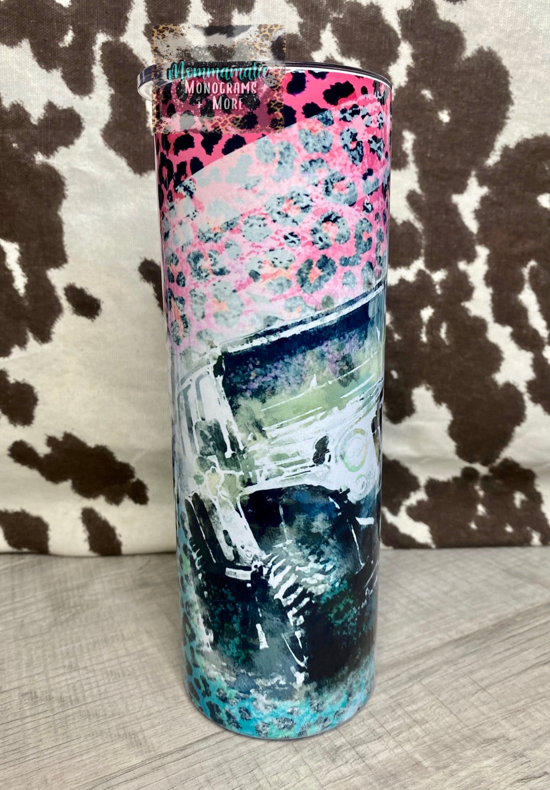 Jeep + Cheetah Print Tumbler