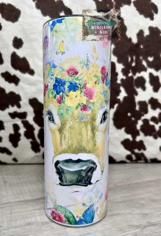 Floral Cow Tumbler
