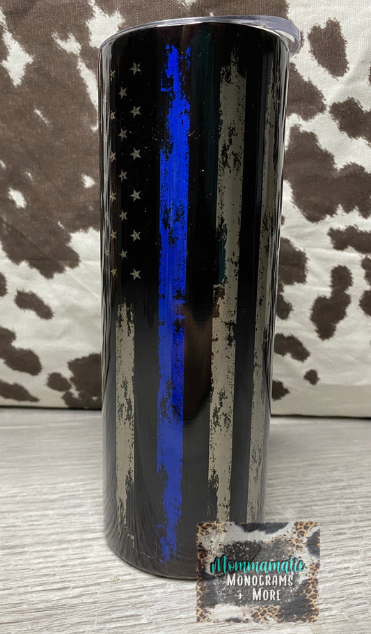 Stainless Back The Blue Tumbler