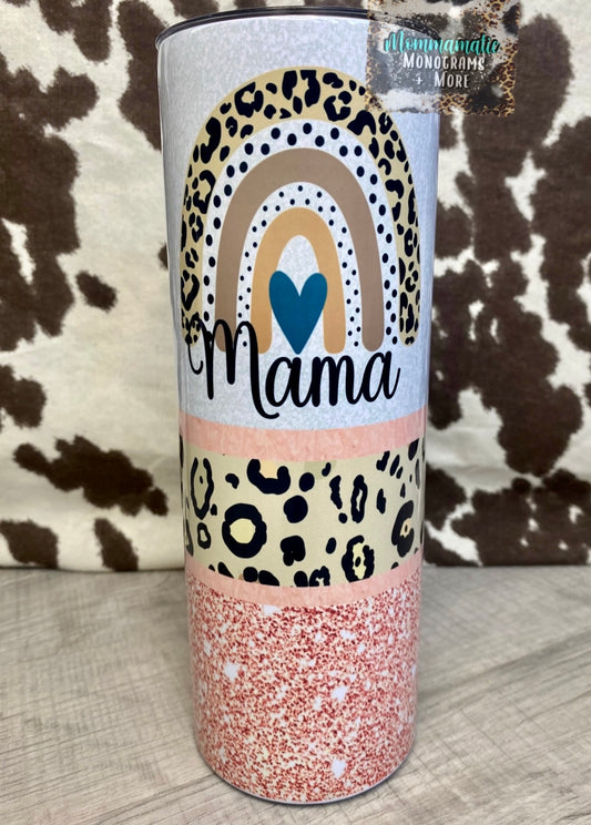 Mama - Glitter Rainbow Tumbler