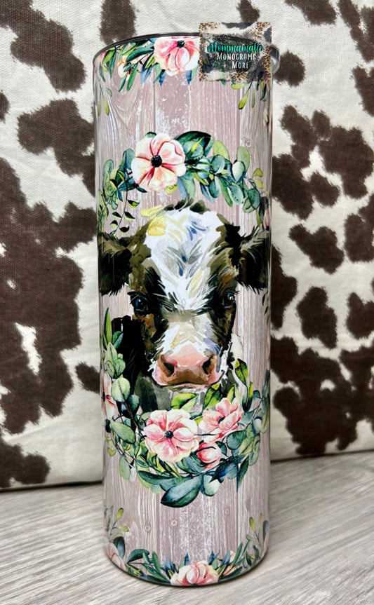 Floral Cow Tumbler