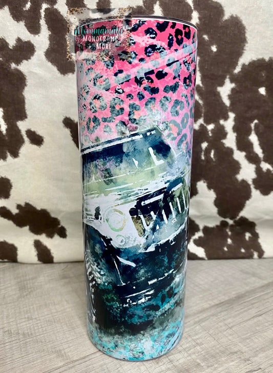 Jeep + Cheetah Print Tumbler