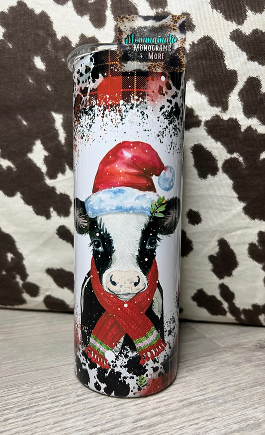 Christmas Cow Tumbler