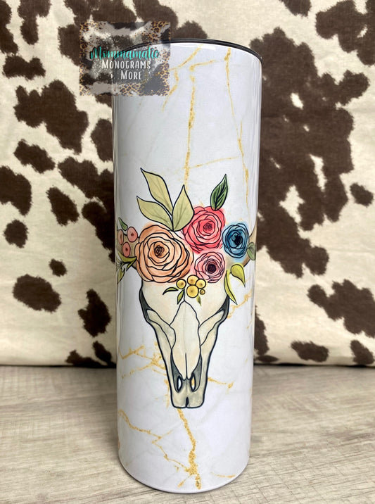 Gold Bullskull Tumbler
