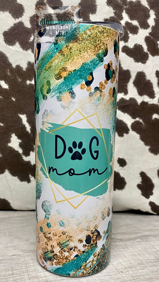 Dog Mom Glitter + Cheetah Tumbler