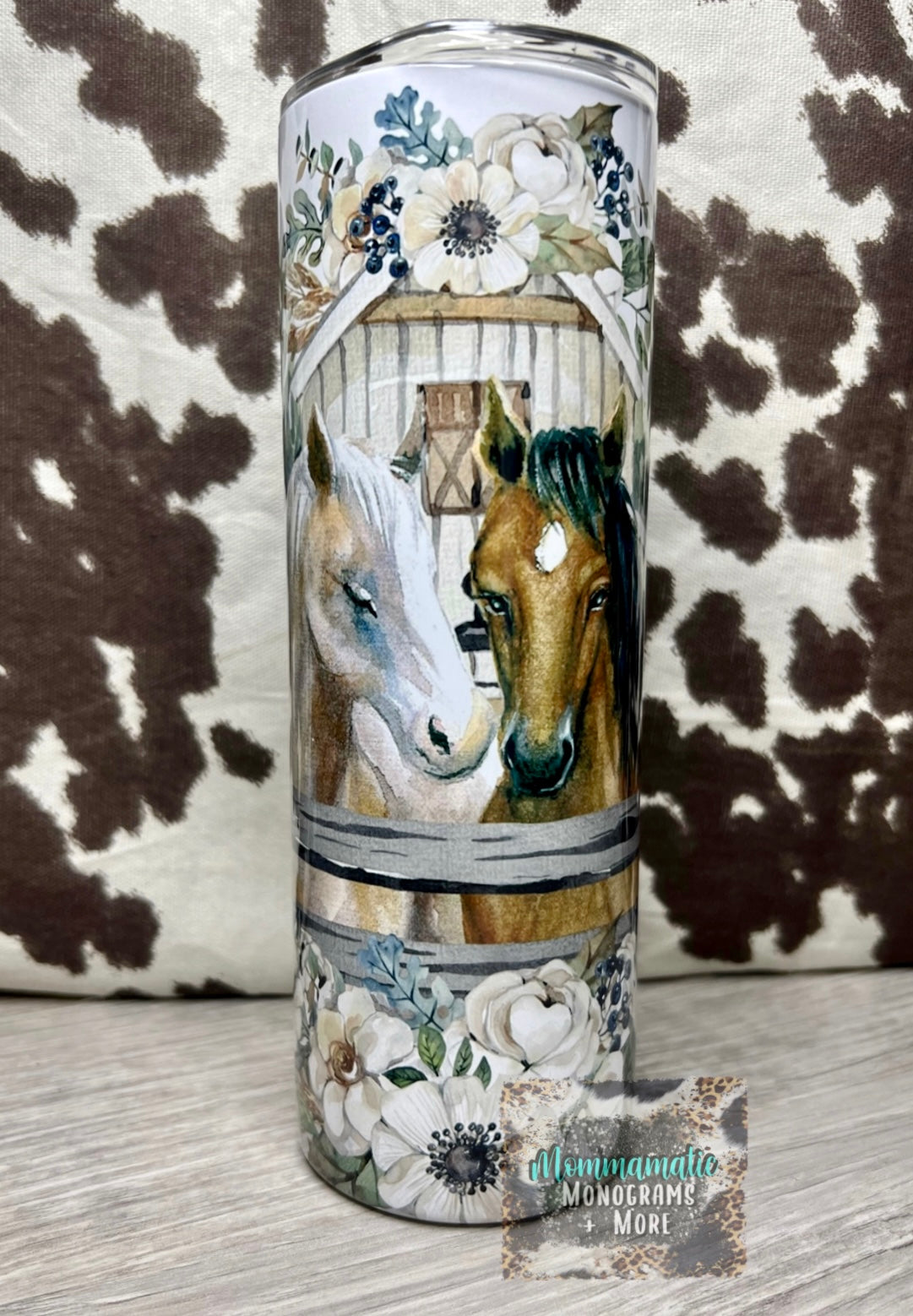 Floral Horse Tumbler